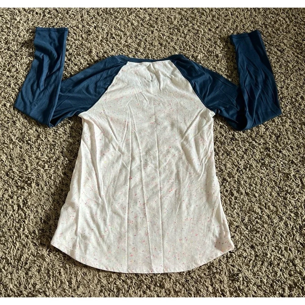 Justice‎ Girl navy/speckled baseball color-block long sleeve size 10